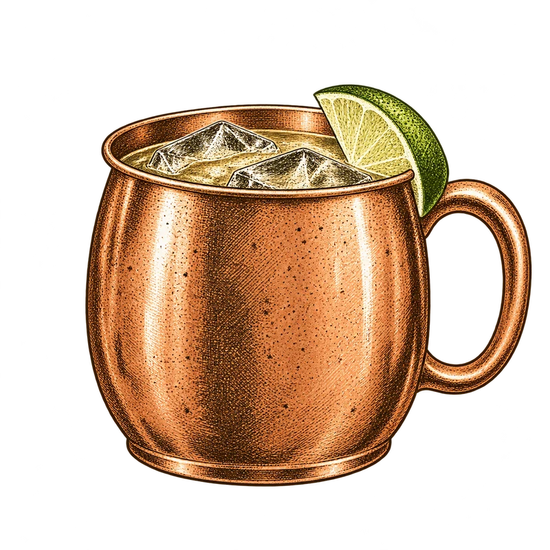Vintage cocktail engraving: Ballston “FD” Cooler