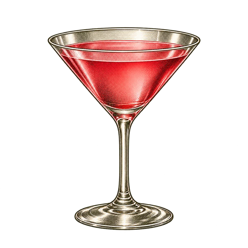 Vintage cocktail engraving: Cosmopolitan