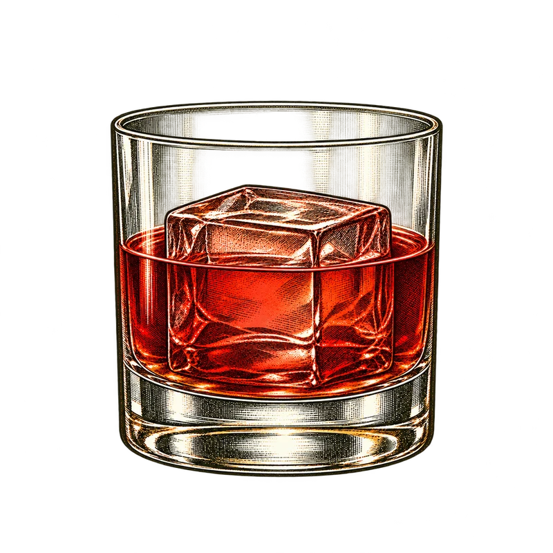 Vintage cocktail engraving: Negroni