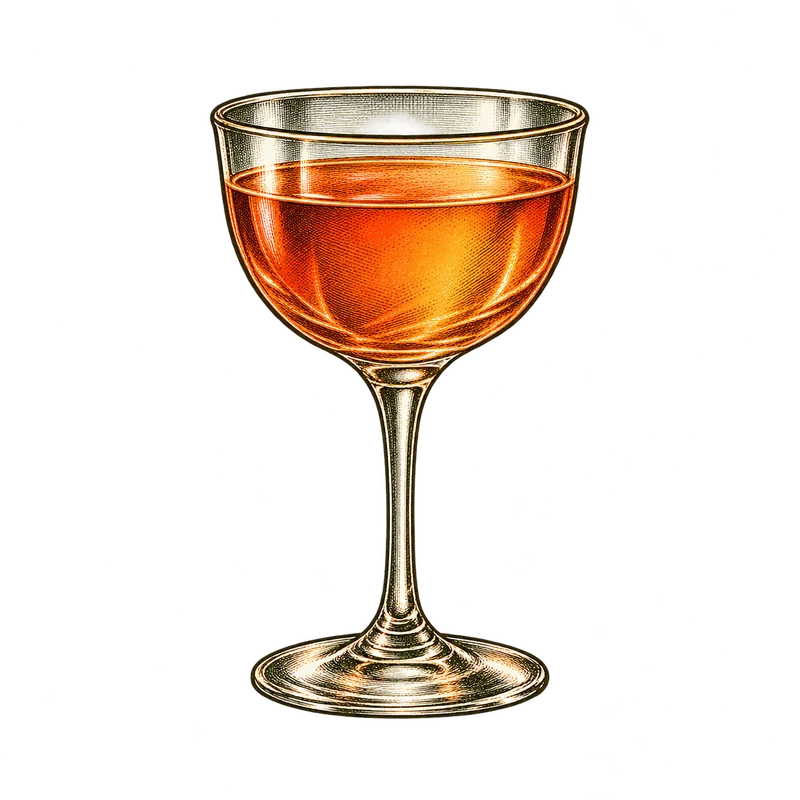 Vintage cocktail engraving: Paper Plane