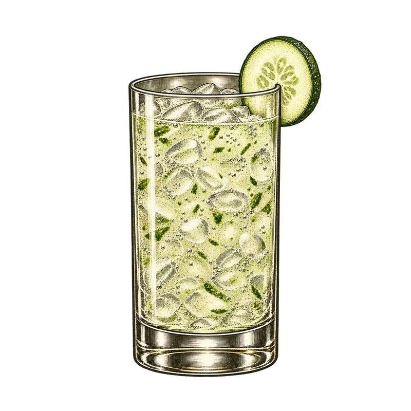 Vintage cocktail engraving: The Ricky